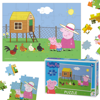 PUZZLE PEPPA PIG ŚWINKA PEPPA 30 ELEMENTÓW UROCZA UKŁADANKA DLA MALUCHÓW