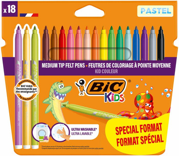 Flamastry BIC Kids Couleur pastel 18 kolorów