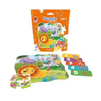 PUZZLE 2W1 ZOO ZESTAW UKŁADANKA MINI GRA EDUKACYJNA  ROTER KAFER