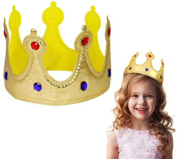 Złota korona na rzep dla dzieci kostium przebranie impreza urodziny 1 sztuk