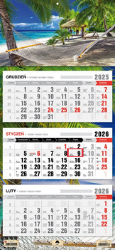 Kalendarz 2026 trójdzielny Tropik KT1-V.72