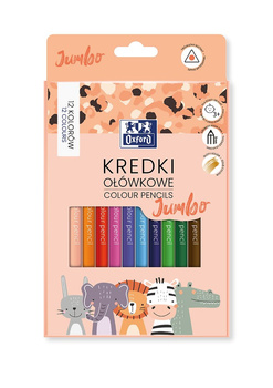 Kredki ołówkowe jumbo Oxford kids 12 kolorów