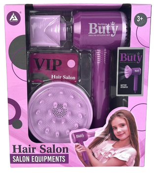 Zestaw fryzjerski dla dzieci suszarka na baterie zabawa w salon fryzjerski