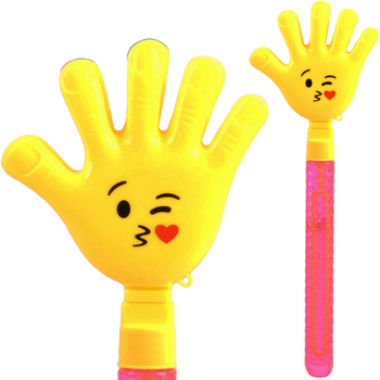 Bańki mydlane zabawka łapka emotka kolorowy kłapacz dziecięcy zestaw