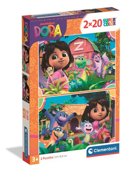 Puzzle 2x20 Super kolor Dora 24827