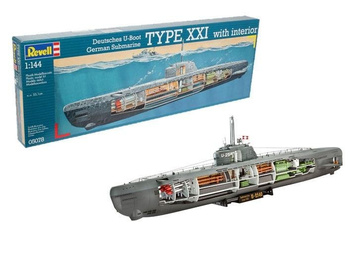 Statek 1:144 U-Boat typ XXI with interior Revell