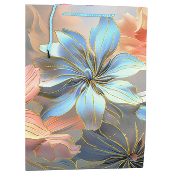 Torba ozdobna duża prezentowa elegancka świąteczna praktyczna wzór kwiaty