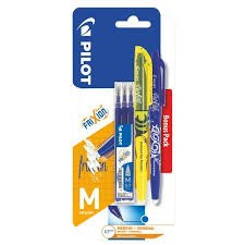 Pióro kulkowe Frixion Pilot niebieskie + wkład niebieski x3 + zakreślacz żółty x1 blister