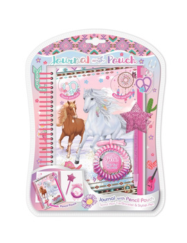 Notatnik na spirali w saszetce z akcesoriami Koń