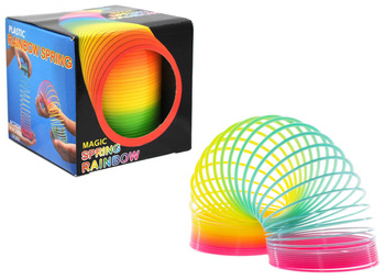 SPRĘŻYNA TĘCZOWA MAGICZNA ŚWIECĄCA SPRĘŻYNKA MAGIC ZABAWKA KOLOROWA SPIRALA
