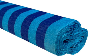 Paczka Bibuła marszczona 50x200 paski niebieskie na turkusowym 10 rolek