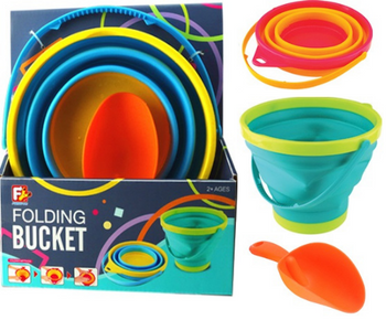 WIADERKO DO PIASKU SILIKONOWE SKŁADANE + ŁOPATKA