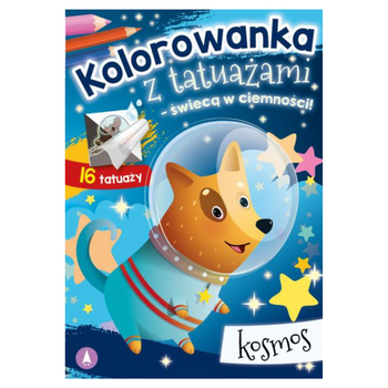 KOLOROWANKA Z TATUAŻAMI - ŚWIECĄ W CIEMNOŚCI! KOSMOS