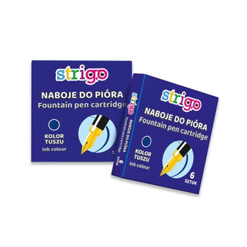 Naboje do piór wiecznych Strigo niebieskie 6 szt.
