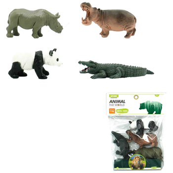 Zabawki zwierzęta zoo 4 sztuki edukacyjne figurki do zabawy dziecięcej