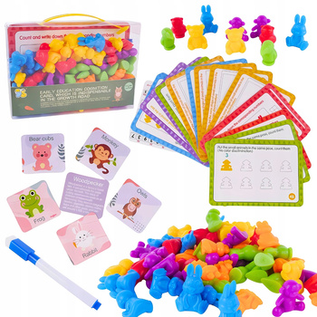 Sorter Montessori Nauka Liczenia Kolorów Gra Edukacyjna Drewniana Prezent