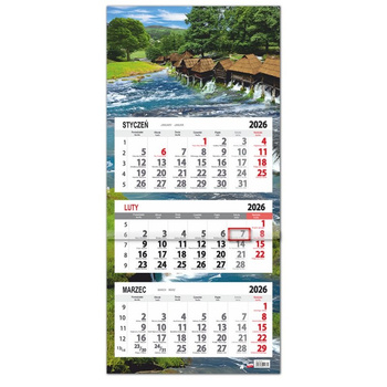 Kalendarz 2026 trójdzielny SB12-6 Młyny