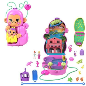 Polly Pocket. Kompaktowa torebka Urocze małpki Mattel