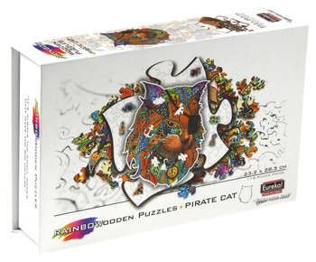 Puzzle 116 drewniane kolorowe Kot Pirat