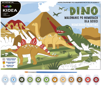 DINOZAURY OBRAZ MALOWANIE PO NUMERACH DLA DZIECI