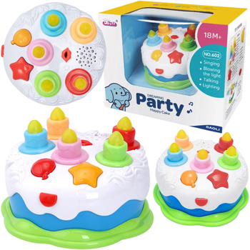 Interaktywny Tort Urodzinowy Dla Dzieci Świecące Świeczki Dźwięk Prezent