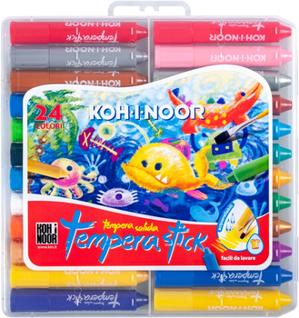 Kredki woskowe wykręcane Tempera stick DH3953 Koh-I-Noor 24 kolory