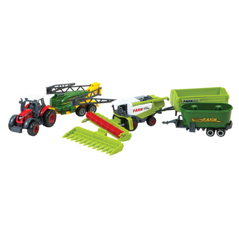 Zestaw maszyn rolniczych w pudełku kolekcja traktor kombajn zabawka