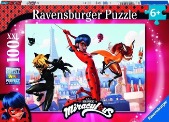 Puzzle XXL 100 Biedronka i czarny kot Ravensburger