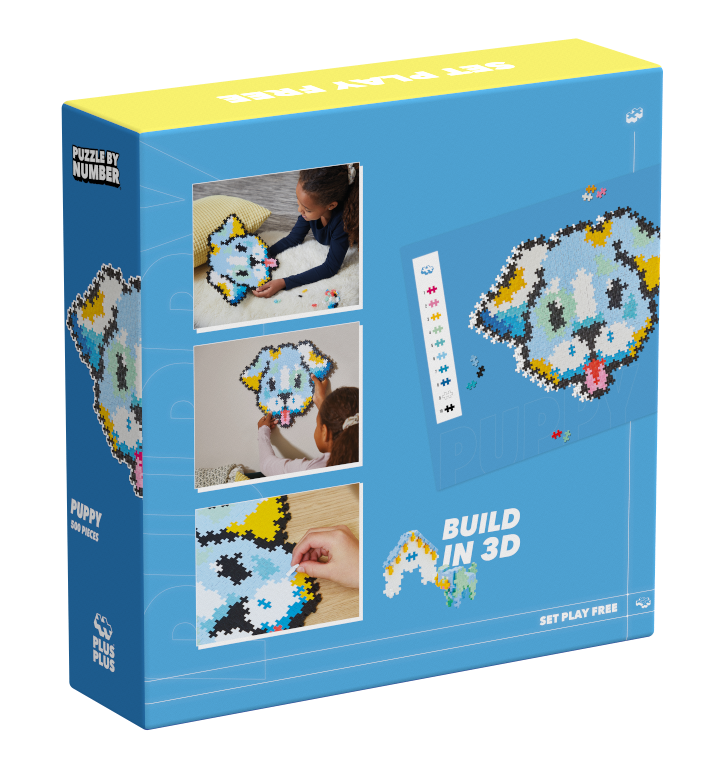 Klocki Plus-Plus Puzzle by Number Pies - widok elementów i przykładowej mozaiki