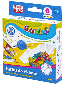 Farby do tkanin, CREATIVO zest. 6 kol x 15ml