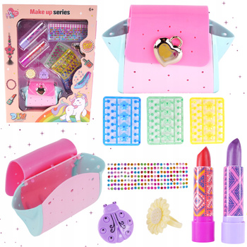 Zestaw Do Makijażu Dla Dzieci Torebka Kosmetyki Szminka Prezent