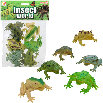 ZESTAW FIGURKI ŻABY ZWIERZĘTA FIGURKA ŻABA ROPUCHA 6 SZTUK FIGUREK