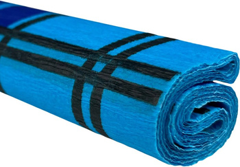 Paczka Bibuła marszczona 50x200 krata czarna na turkusowym 10 rolek