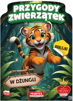 Przygody zwierzątek w dżungli. Kolorowanka z naklejkami