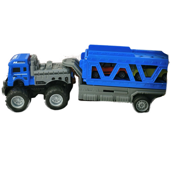 Ciężarówka laweta tir z autkami zabawka dla dzieci niebieska duży pojazd