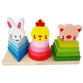 Drewniane Piramidy Zwierzęta SPW84985 AN01