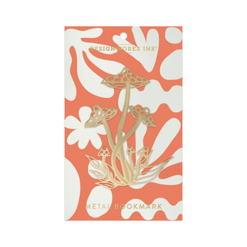 Zakładka do książek metalowa duża Grzyby