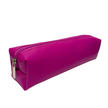 Piórnik szkolny młodzieżowy prostokąt kostka Fuksja