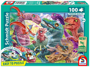 Puzzle 100 PQ Duże przygody małych Dinozaurów 113335