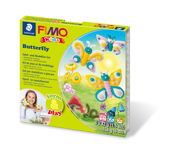 Zestaw FIMO Kids Form&Play Motyle 4 x 42g + akcesoria Staedtler