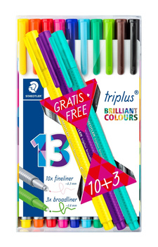 Cienkopis triplus trójkątny 0.3 mm 13 kol. (10+ 3 x 338 gratis) Staedtler