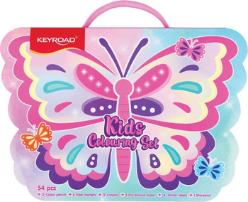 Zestaw artystyczny dla dzieci KEYROAD Motyl 54 elementy