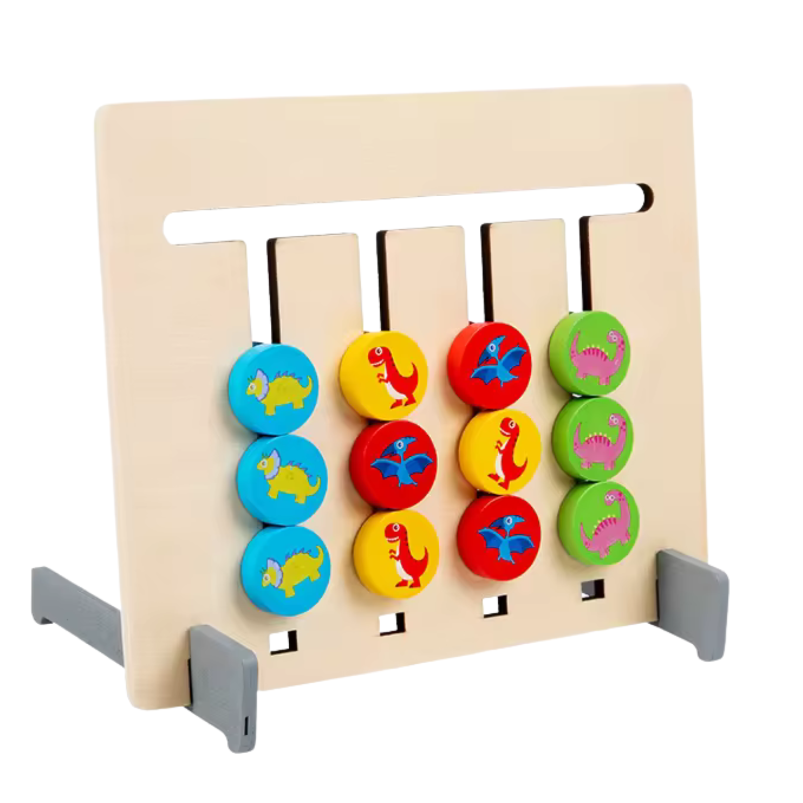 Gra Edukacyjna Zestaw Montessori Klocki Dinozaury Dopasowywanie Kolorów