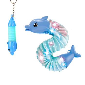 Brelok Świecący Delfin Pop Tube Zabawka Antystresowa Zestaw 12 Sztuk