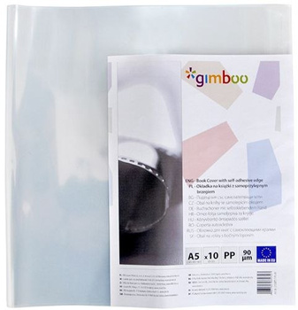 Paczka Okładka A5 na książki z samoprzylepnym brzegiem gimboo op 10 sztuk