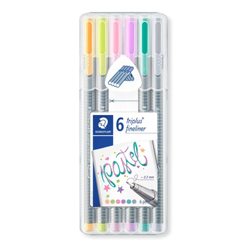 Cienkopis triplus trójkątny 0.3 mm 6 kol. pastelowych w etui box Staedtler