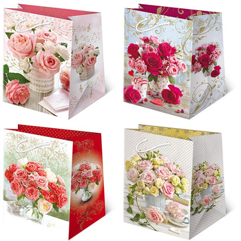 Torebki ozdobne T16-119 Kwiaty bukiety 10 sztuk