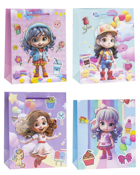 Torebki prezentowe TD-24081-3D-A5 wzór dziecięcy 12 sztuk