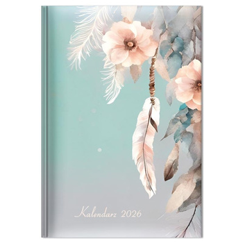 Kalendarz 2026 tygodniowy A5 Piórko boho SK1