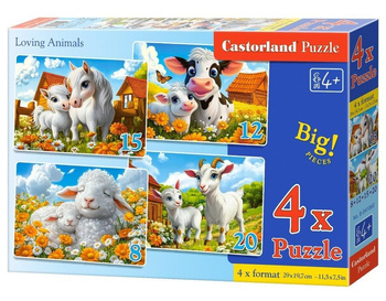 Puzzle x 4 Kontur Loving Animals CASTOR Castorland